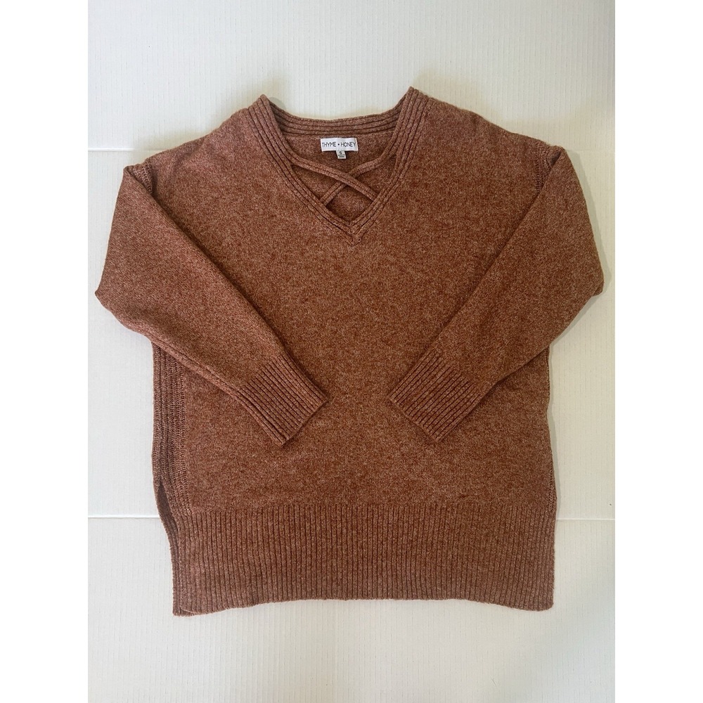 Thyme + Honey Women's Red 3/4 Length Sleeve Sweater Shirt Small